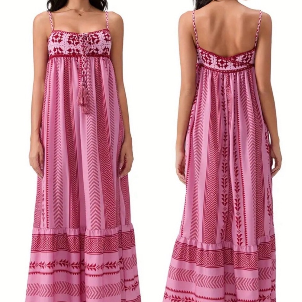 Pink Patterned Maxi Dress - Picture 2 of 2
